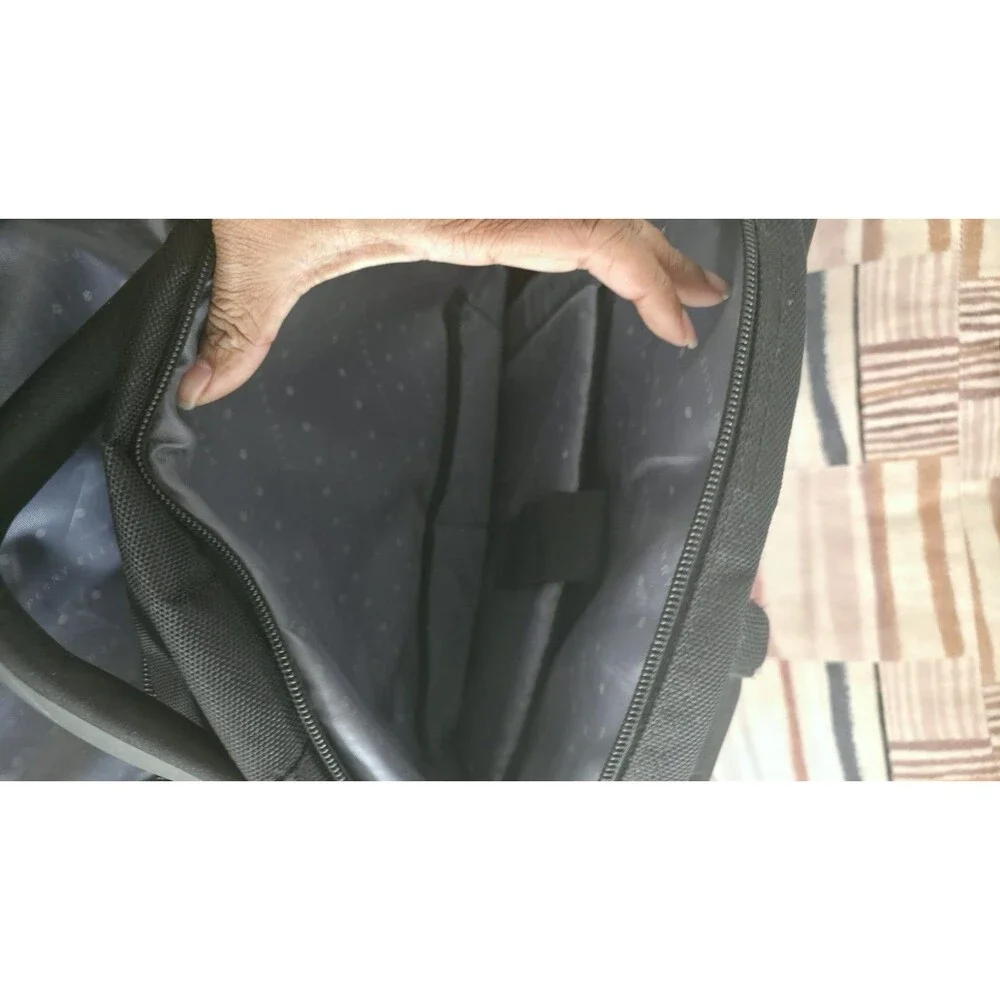 Perry Ellis Black Laptop Backpack Travel/Business Bag, Zip, Multiple Pockets